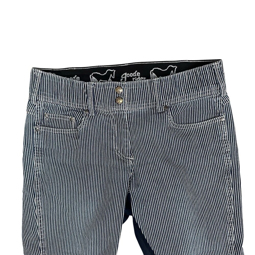 Goode Rider Full Seat Equestrian Riding Breeches Women’s 30L Blue Stripes 30x29 - Picture 3 of 10